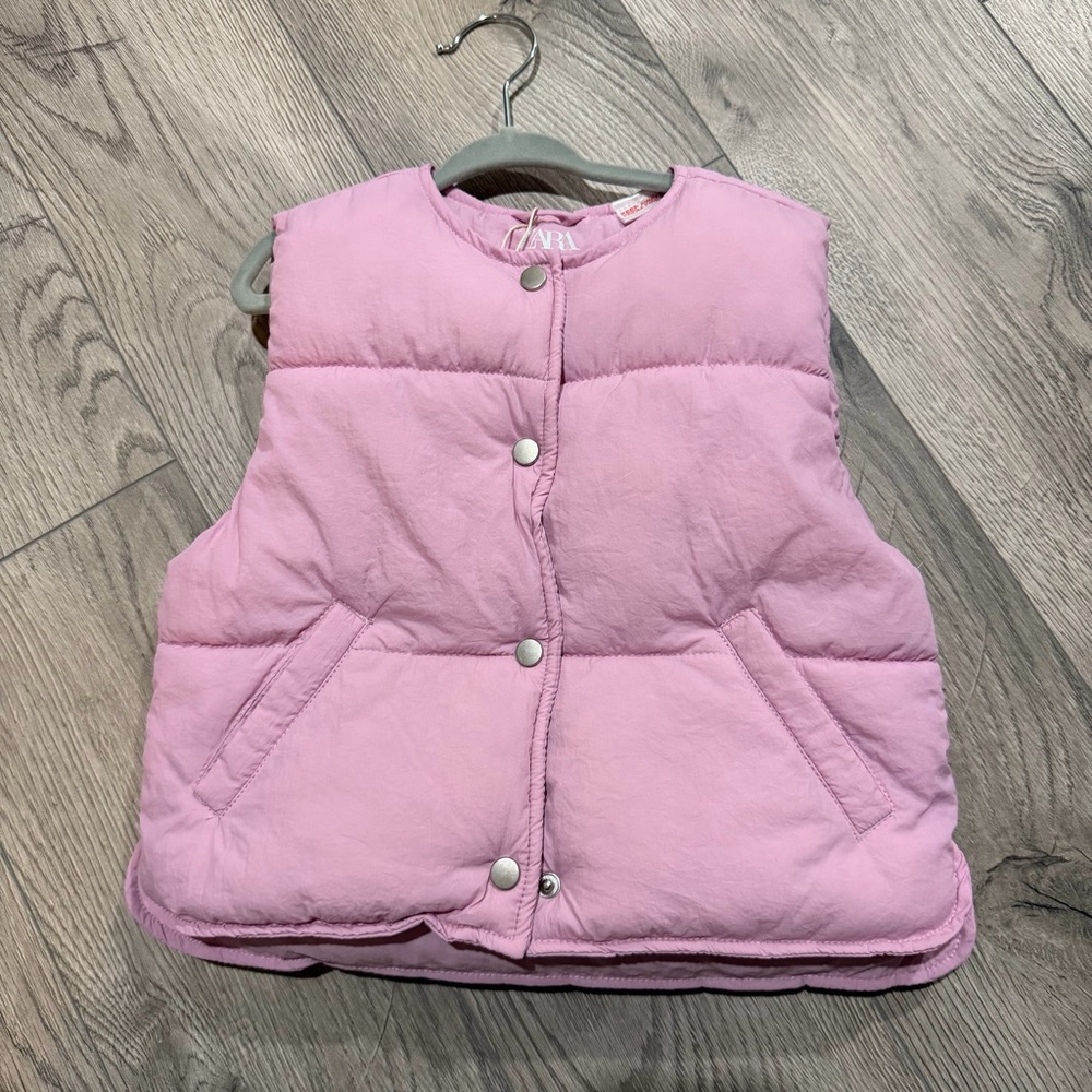 Zara Pink Puffer Vest 12-18 months new fall/winter